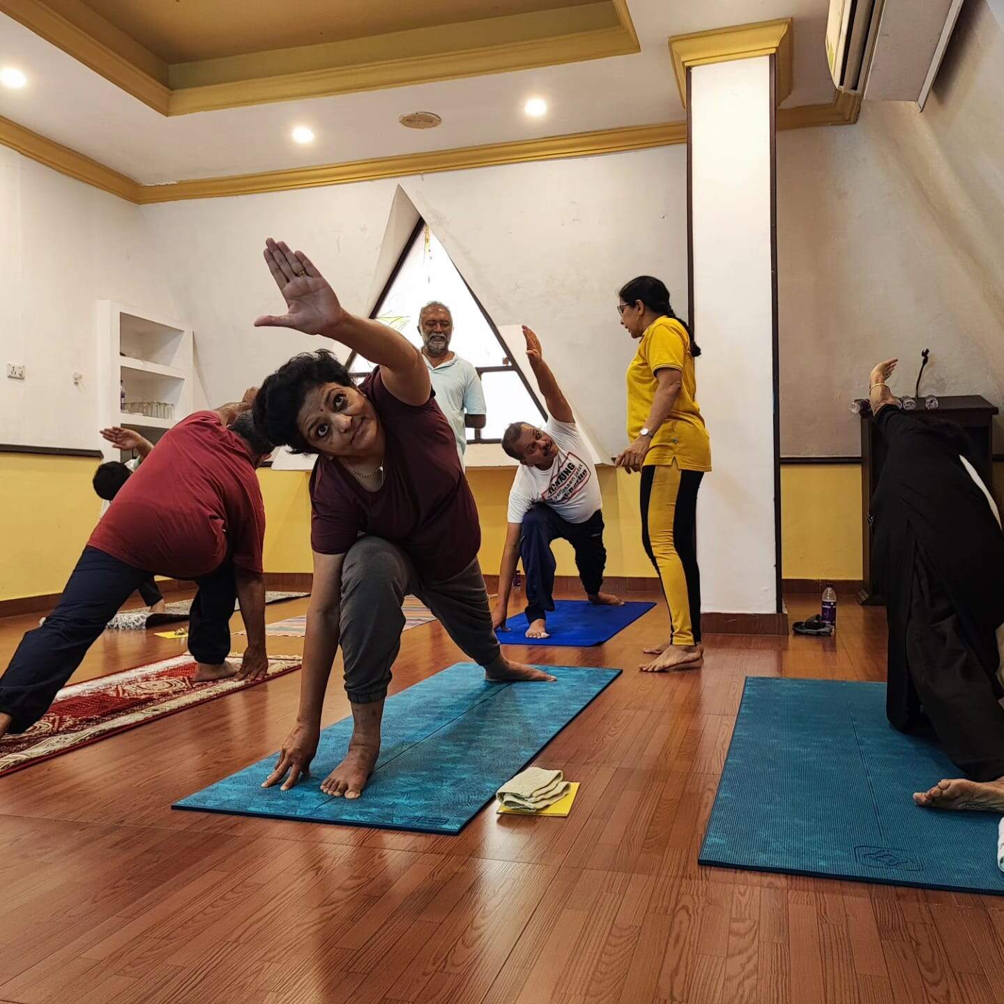Group yoga session
